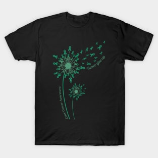 Dandelion Liver Cancer Awareness Never Give Up T-Shirt